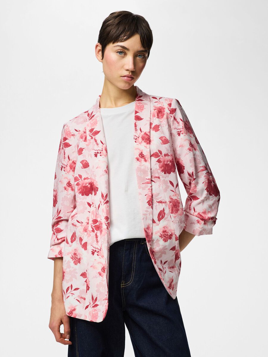 Product carousel image - PCBOSELLA 3/4 PRINTED BLAZER, Cloud Dancer | 1