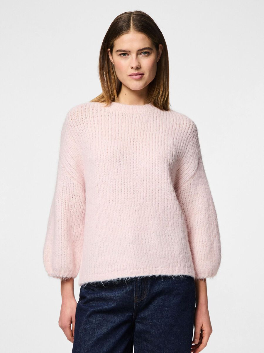 Pieces PCDALAILA 3/4 DZIERGANY SWETER, Pink-A-Boo, highres - 17157899_PinkABoo_003.jpg