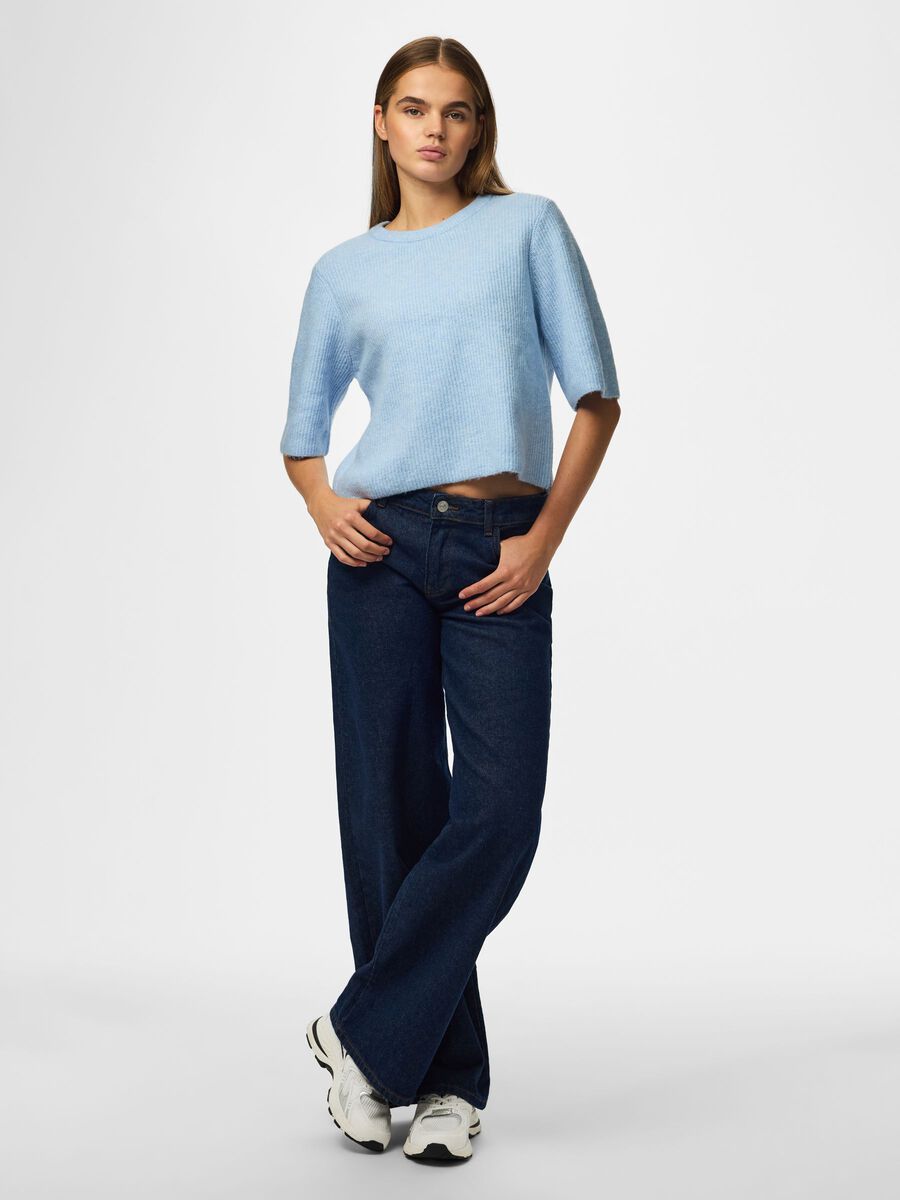 Carousel image 3 PCSILLY SHORT SLEEVED KNITTED TOP, Cashmere Blue