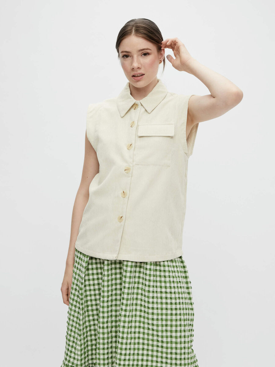 Pieces PCOSSY SLEEVELESS SHIRT, White Pepper, highres - 17121701_WhitePepper_003.jpg