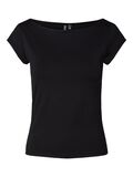 Product image thumbnail - PCMELLY U-BOOT-AUSSCHNITT T-SHIRT, Black | 1