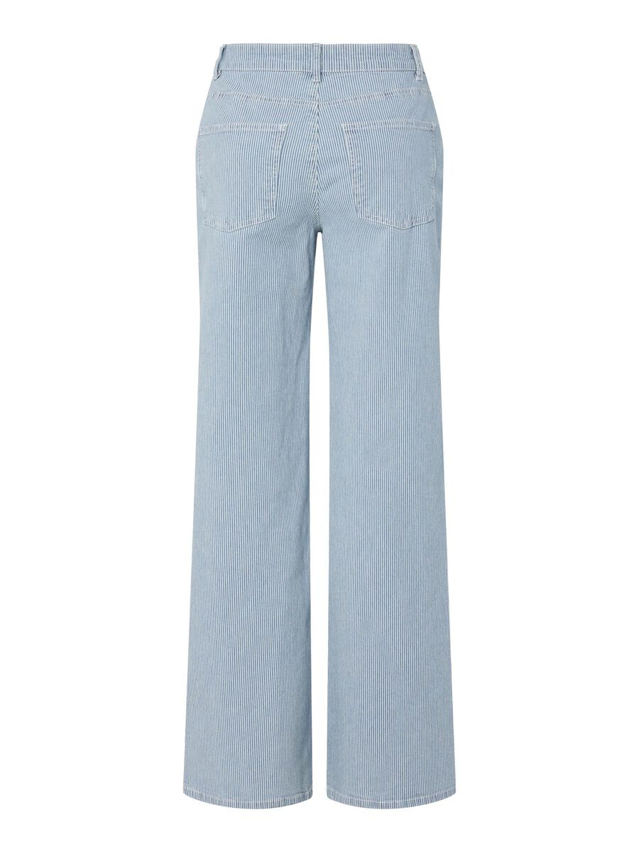 Pieces PCBILLO MW STRIPED WIDE FIT JEANS, Light Blue Denim, highres - 17157738_LightBlueDenim_1207595_002.jpg
