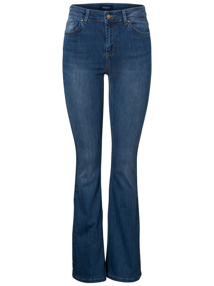 Pieces PANTALONI A ZAMPA DI ELEFANTE, Medium Blue Denim, highres - 17095189_MediumBlueDenim_001.jpg