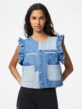 Pieces PCFIE FLOUNCE PATCHWORK DENIMVEST, Dark Blue Denim, highres - 17158454_DarkBlueDenim_003.jpg