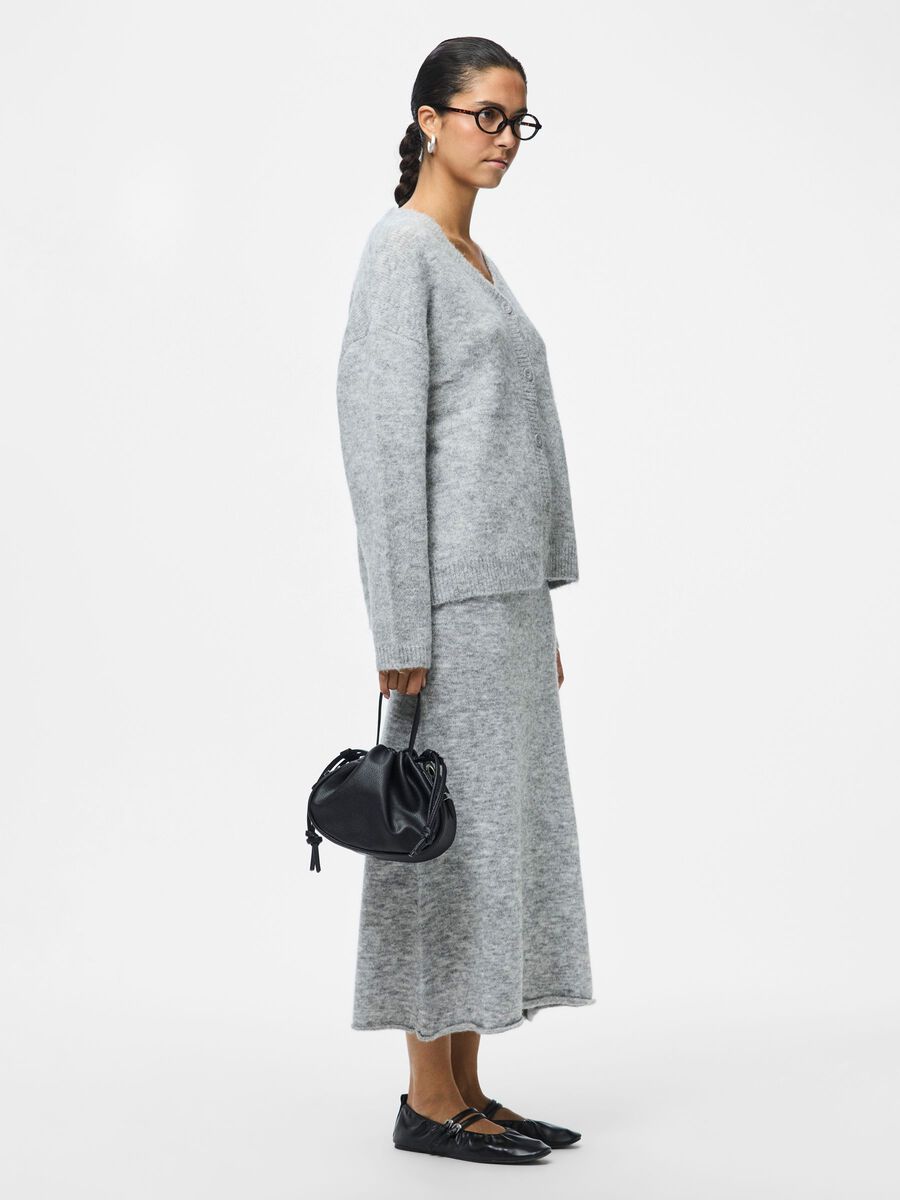 Carousel image - PCPAM KNITTED CARDIGAN, Medium Grey Melange | 5