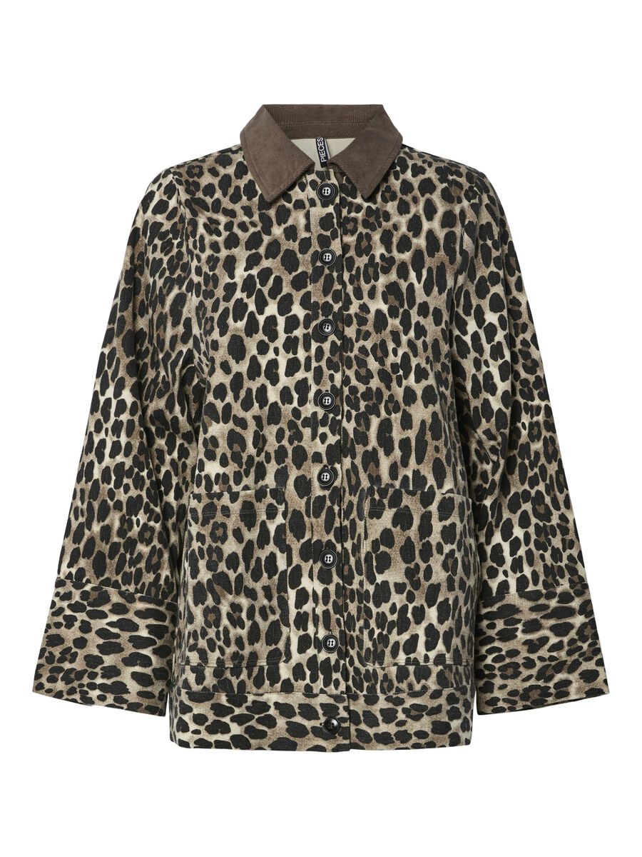 Pieces PCJUNIA LOOSE LEOPARD VESTE EN JEAN, Nomad, highres - 17160255_Nomad_1219763_001.jpg