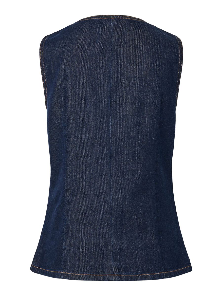 Product carousel image - PCJULES  DENIM VEST, Dark Blue Denim | 2