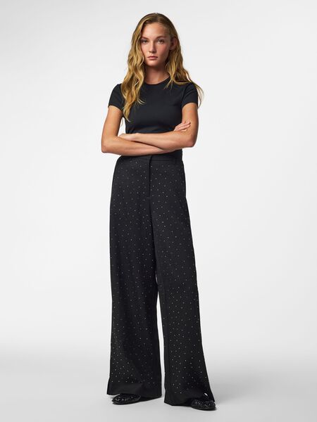 Pieces PCFALKE RHINESTONE HIGH WAISTED TROUSERS, Black, highres - 17170212_Black_005.jpg