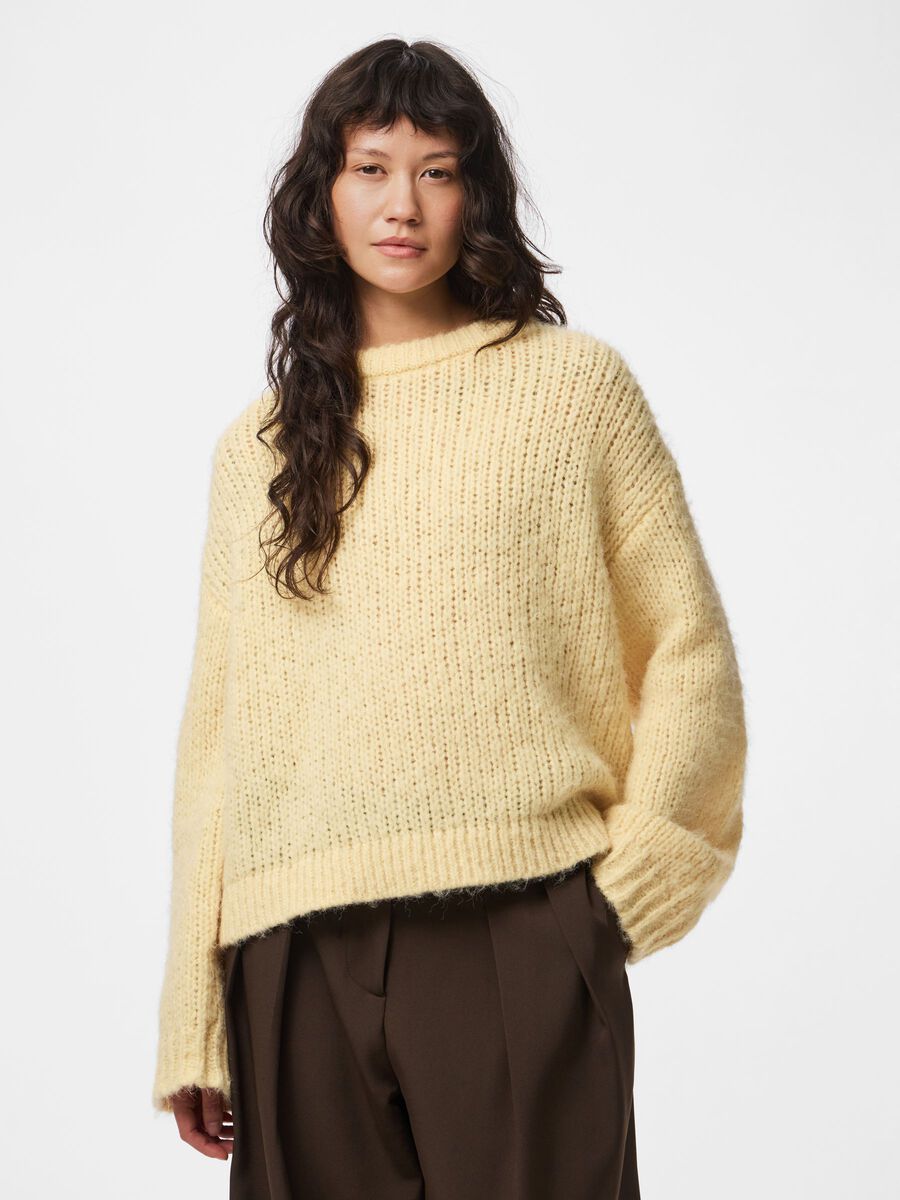 Product carousel image 1 PCDORTHEA CHUNKY  KNITTED JUMPER, French Vanilla