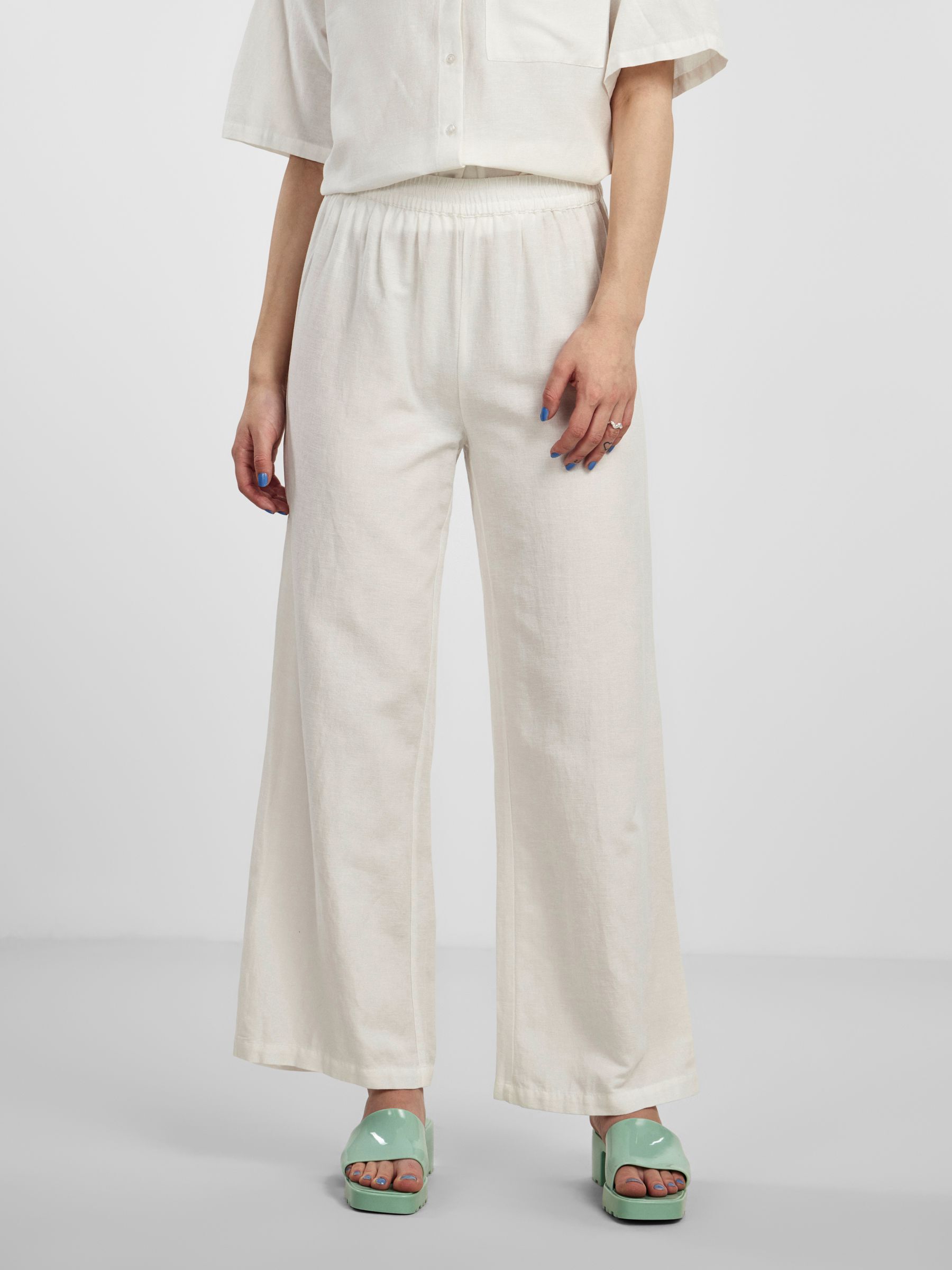 White linen mix best sale trousers