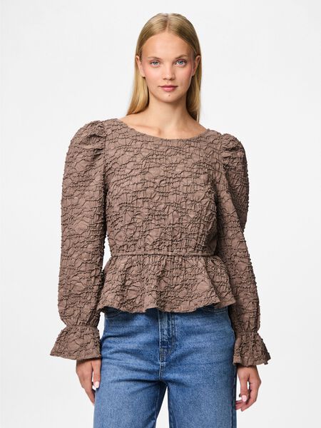 Pieces PCMOLLY PEPLUM BLOUSE, Chicory Coffee, highres - 17165505_ChicoryCoffee_003.jpg