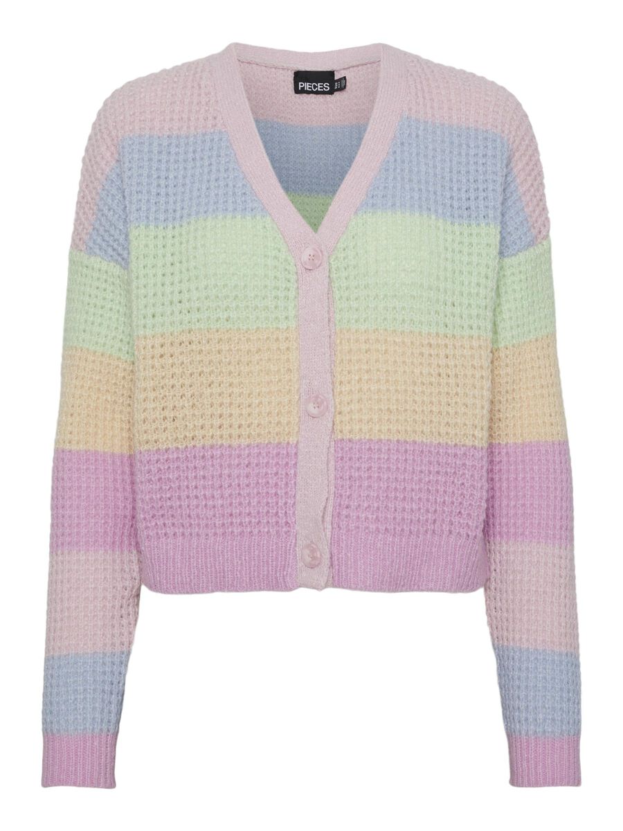 Pieces PCRAINBOW KNITTED CARDIGAN, Orchid Bloom, highres - 17151411_OrchidBloom_1130598_001.jpg