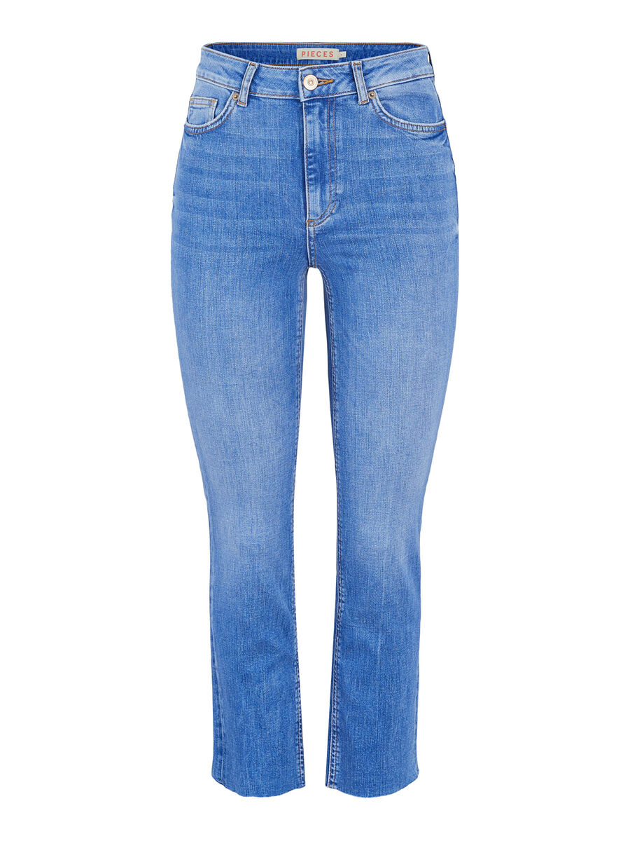 Pieces PCDELLY HIGH WAISTED JEANS, Medium Blue Denim, highres - 17115557_MediumBlueDenim_001.jpg