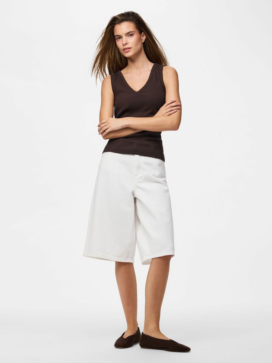 Product carousel image - PCBELLA V-NECK TANK TOP, Hot Fudge | 1