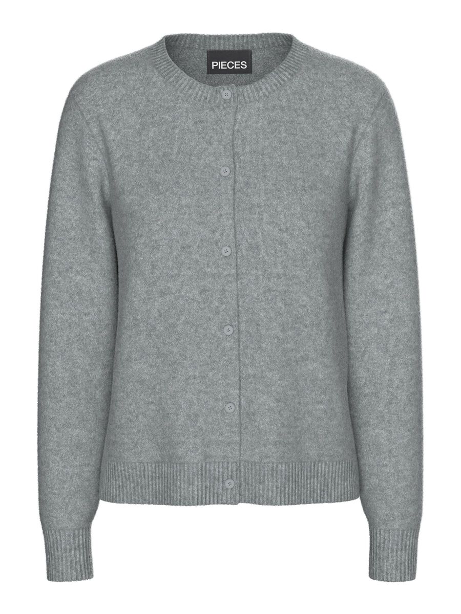 Pieces PCMALOU KNITTED CARDIGAN, Medium Grey Melange, highres - 17154486_MediumGreyMelange_001.jpg