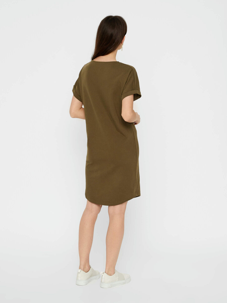 Pieces ROUND NECK COTTON MIDI DRESS, Beech, highres - 17101316_Beech_004.jpg