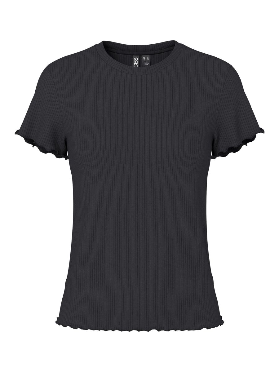 Pieces PCNICCA RIBBED T-SHIRT, Black, highres - 17120085_Black_001.jpg