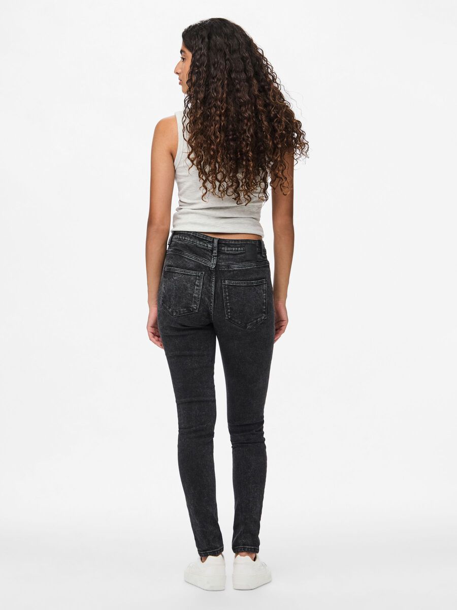 Carousel image - PCDANA MW SKINNY FIT JEANS, Dark Grey Denim | 2