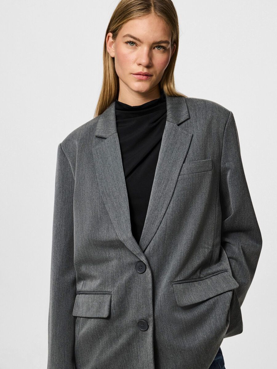 Product carousel image - PCKAMIL OVERSIZE-BLAZER, Dark Grey Melange | 4