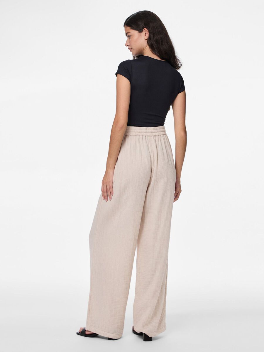 Pieces PCSASTINA TH - MOUSSELINE PANTALON À JAMBE AMPLE, Silver Gray, highres - 17156473_SilverGray_004.jpg