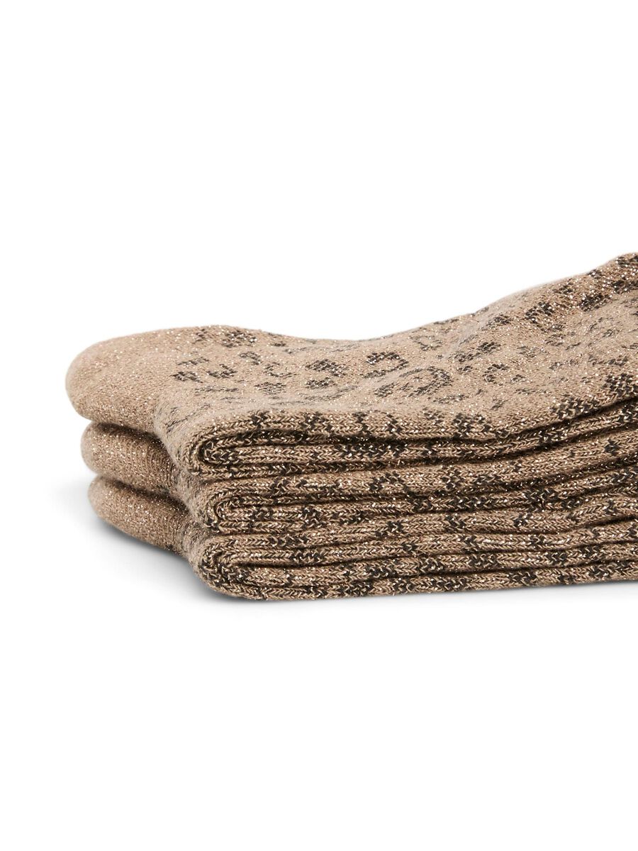 Pieces PCSEBBY 3-PACK SOCKS, Fossil, highres - 17155178_Fossil_1159645_003.jpg