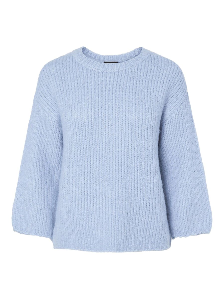 Pieces PCDALAILA 3/4 KNITTED JUMPER, Cashmere Blue, highres - 17157899_CashmereBlue_001.jpg