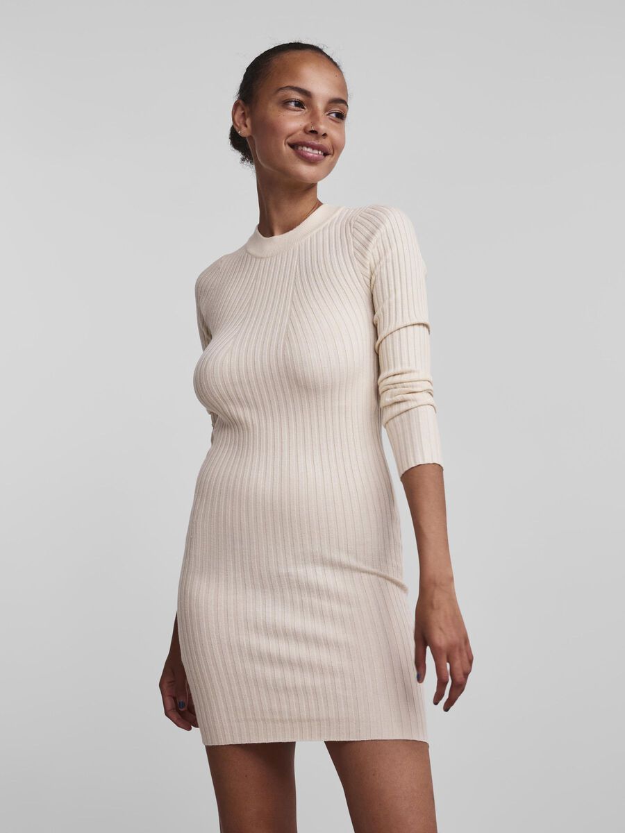 Pieces PCCRISTA RIBBED KNITTED DRESS, Birch, highres - 17115048_Birch_003.jpg