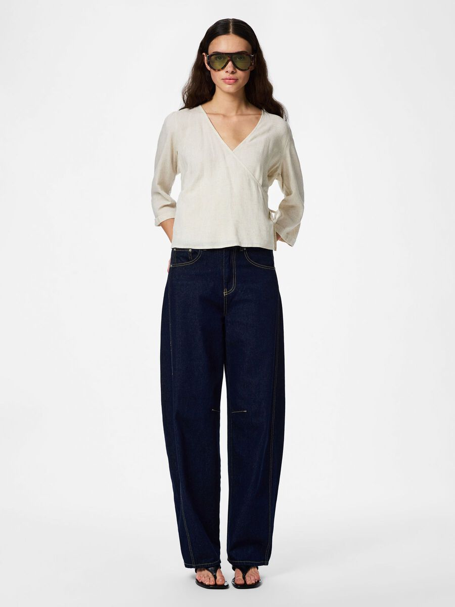 Carousel image - PCPIA 3/4  WRAP BLOUSE, Birch | 3