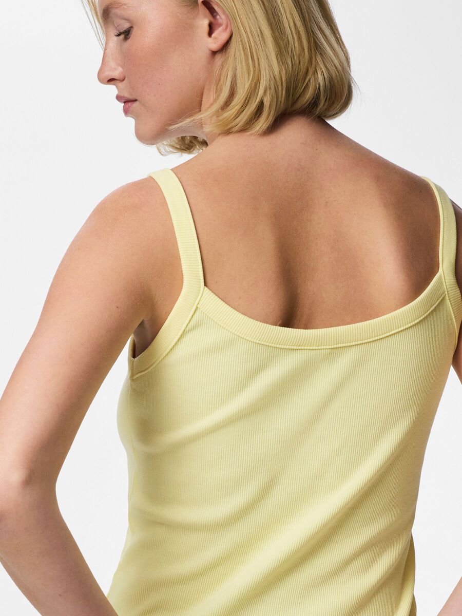 Carousel image - PCMAY RIBBED STRAP TOP, French Vanilla | 4