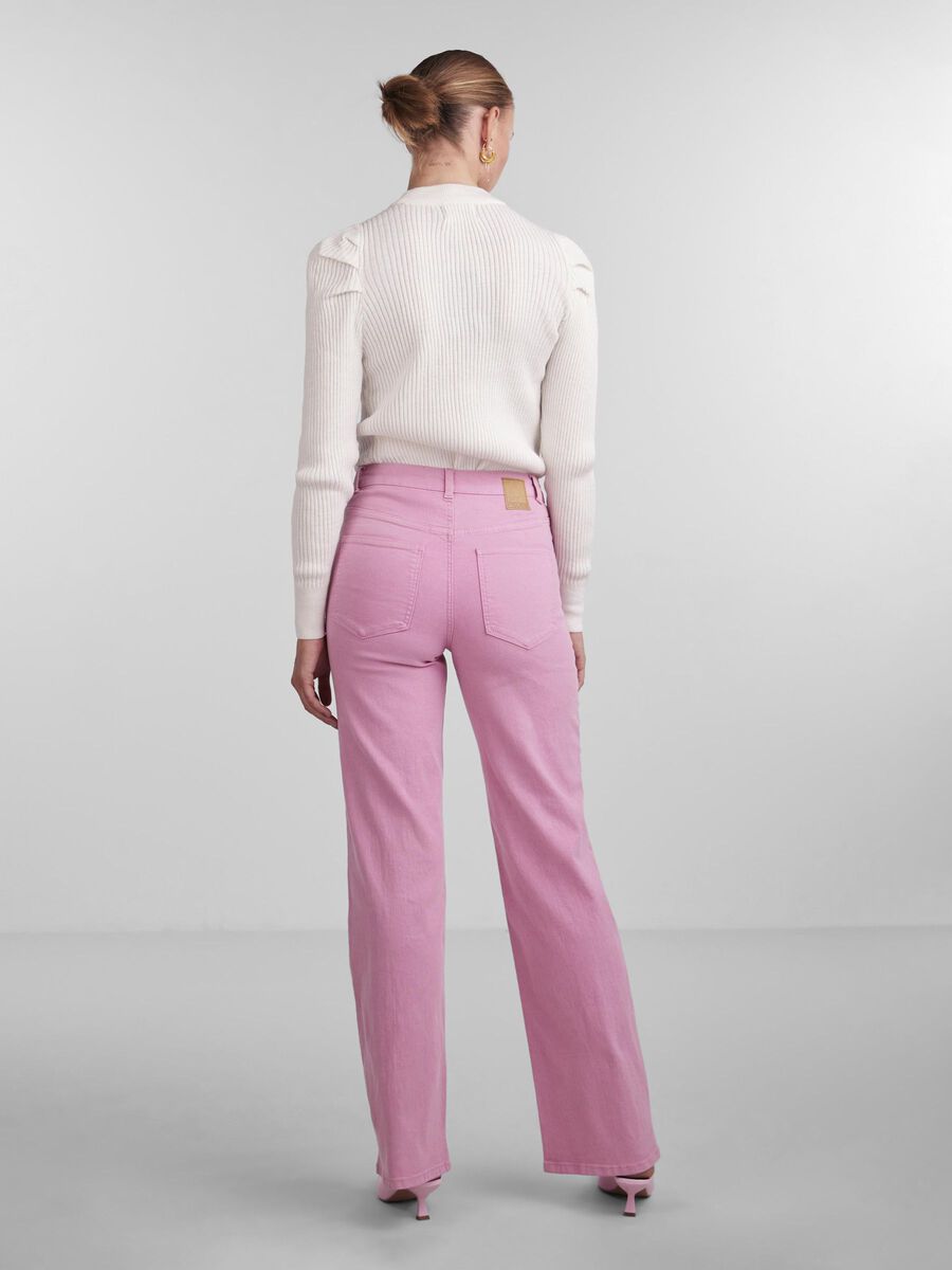 Pieces PCPEGGY HW WIDE LEG JEANS, Begonia Pink, highres - 17133448_BegoniaPink_004.jpg