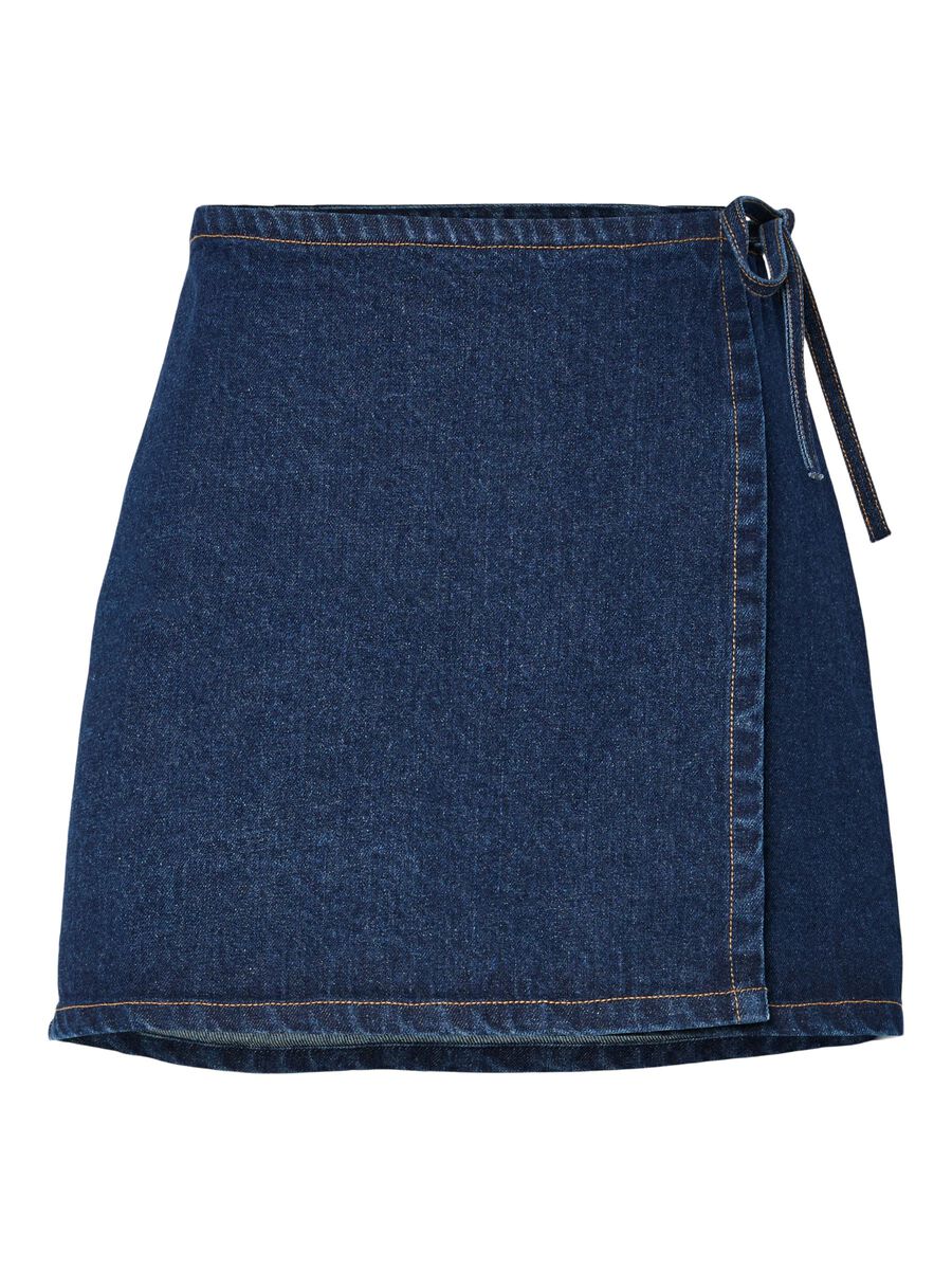 Pieces PCFLORA DENIM WRAP SKIRT, Medium Blue Denim, highres - 17159643_MediumBlueDenim_001.jpg
