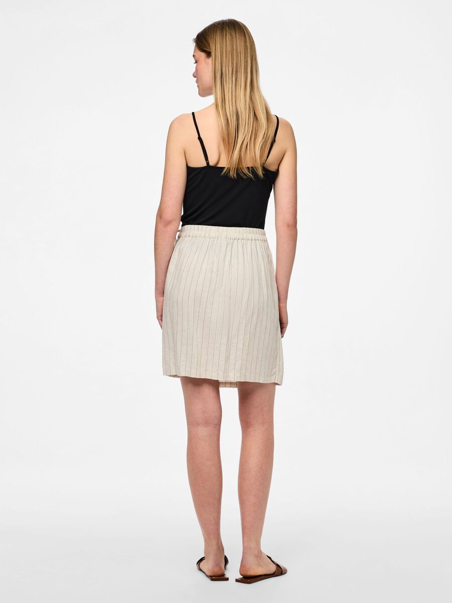 Product carousel image - PCPIA MINI LINEN BLEND WRAP SKIRT, Birch | 2