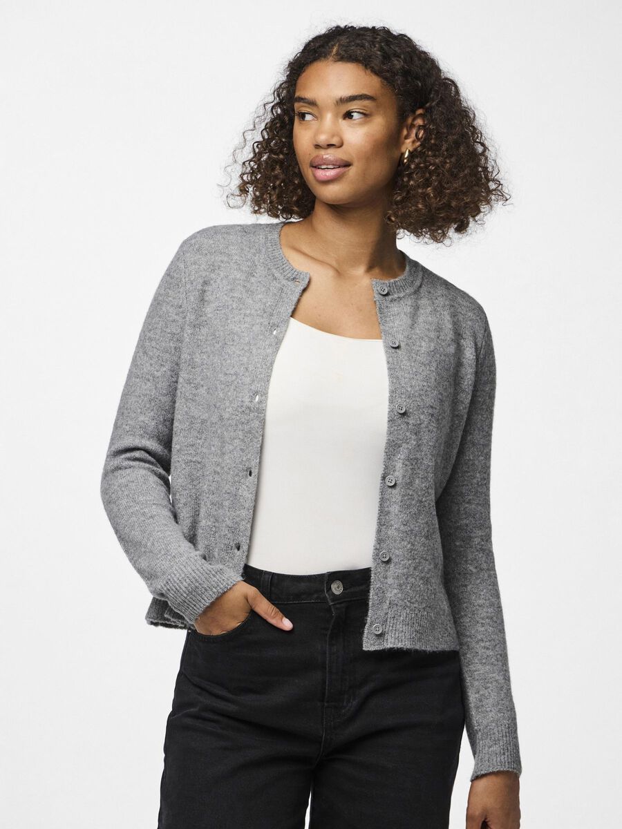 Pieces PCMALOU CARDIGAN EN MAILLE, Medium Grey Melange, highres - 17154486_MediumGreyMelange_003.jpg