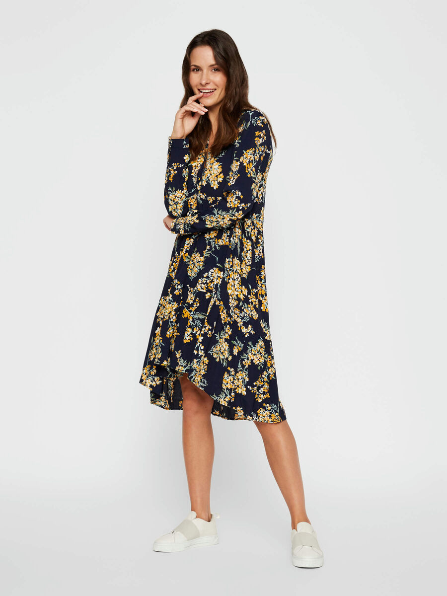Carousel image - FLORAL-PRINT VISCOSE SMOCK DRESS, Night Sky | 3