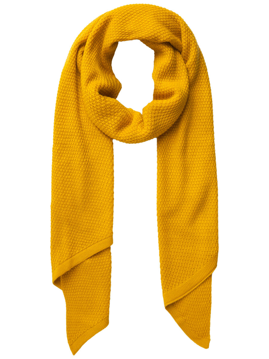 Pieces LONG KNITTED SCARF, Nugget Gold, highres - 17090714_NuggetGold_001.jpg