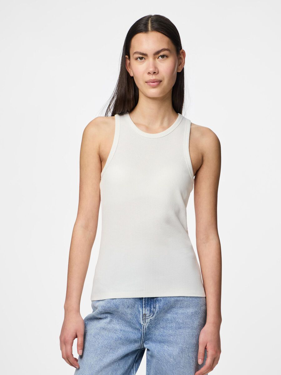 Pieces PCRUKA RIBBED TANK TOP, Cloud Dancer, highres - 17133673_CloudDancer_003.jpg