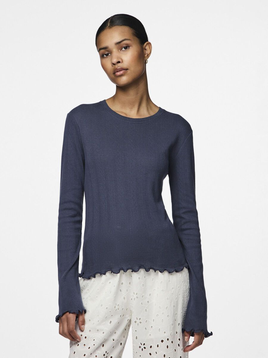 Pieces PCMARIE TOP MET LANGE MOUWEN, Ombre Blue, highres - 17152052_OmbreBlue_003.jpg