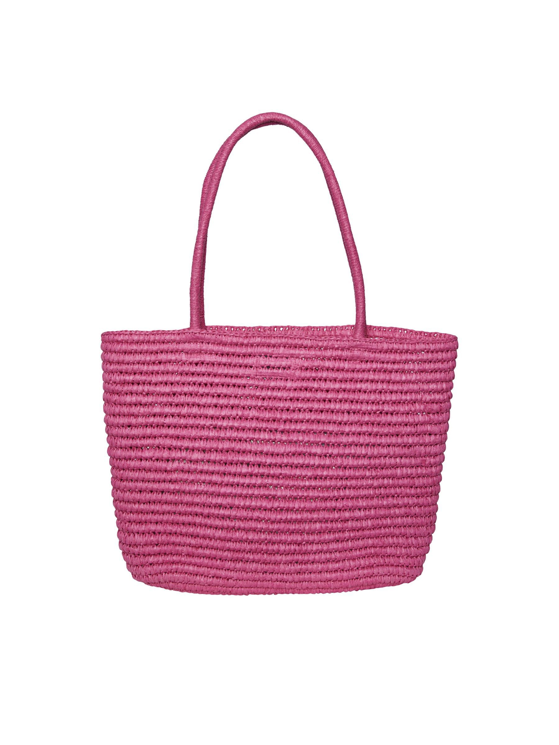Pink straw handbag cheap