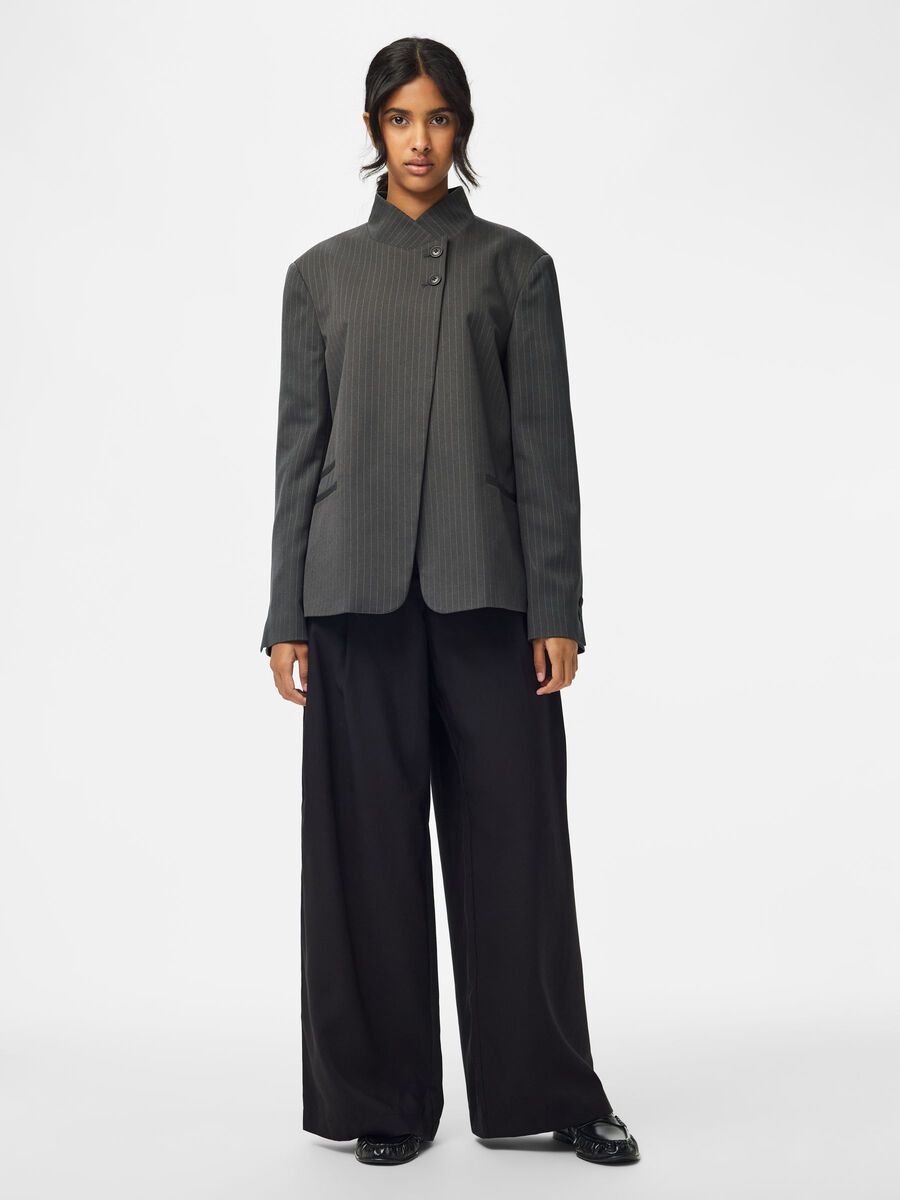Product carousel image 1 PCFALKA KRIJTSTREEP BLAZER, Asphalt