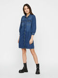 Pieces PUFF SLEEVE DENIM DRESS, Medium Blue Denim, highres - 17106716_MediumBlueDenim_005.jpg