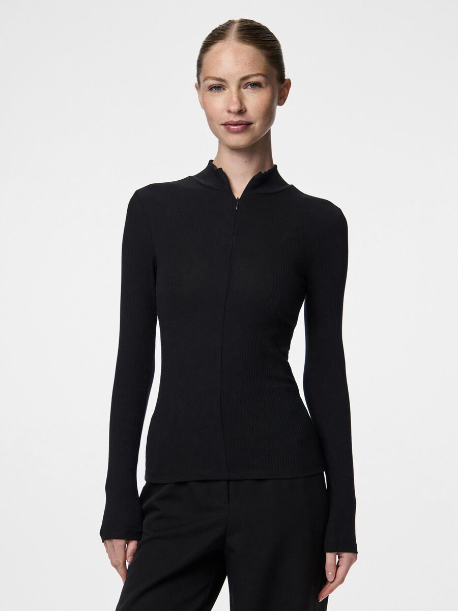 Pieces PCKITTE LONG SLEEVED TOP, Black, highres - 17154273_Black_003.jpg