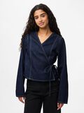 Product image thumbnail - PCFENNA DENIM SLÅ-OM-BLUSE, Dark Blue Denim | 1