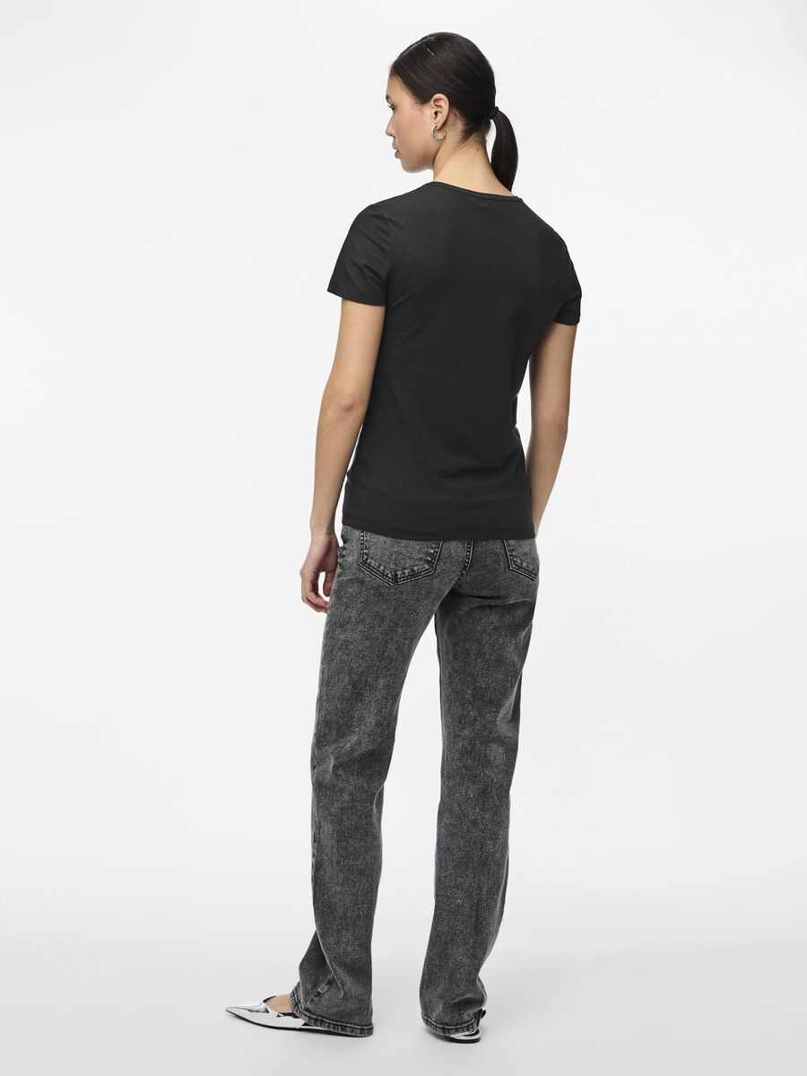 Pieces SLIM-FIT T-SHIRT, Black, highres - 17082526_Black_004.jpg