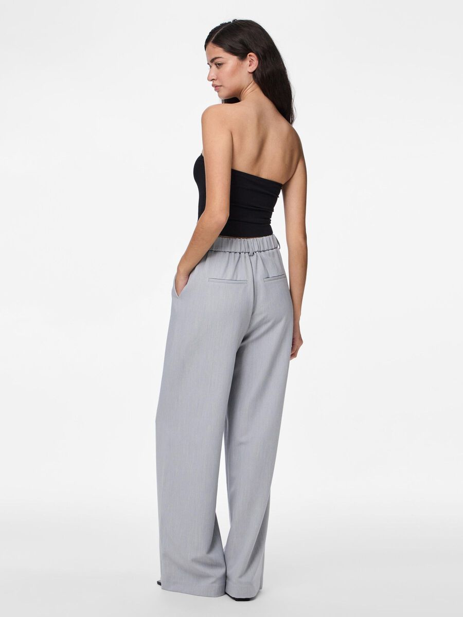 Pieces PCKAMIL PANTALON À JAMBE AMPLE, Light Grey Melange, highres - 17155335_LightGreyMelange_004.jpg