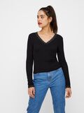 Pieces VISCOSE KANTDETAIL BLOUSE, Black, highres - 17099543_Black_003.jpg