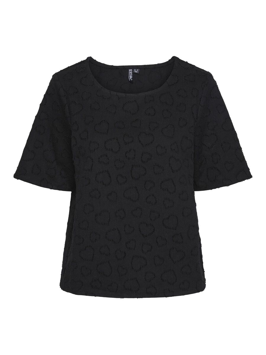 Pieces PCJULIE DENIM T-SHIRT, Black, highres - 17152784_Black_001.jpg
