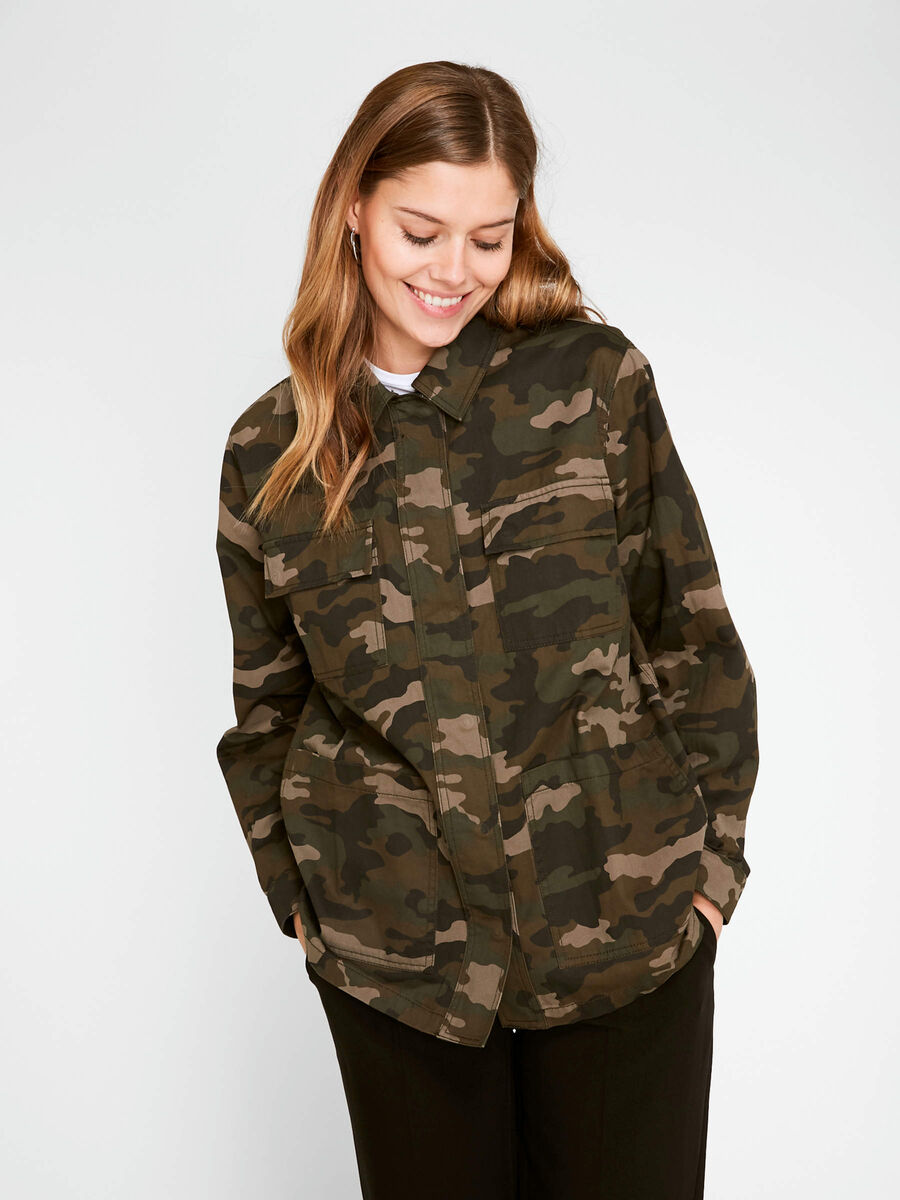 Pieces IMPRIMÉ CAMOUFLAGE VESTE, Black, highres - 17098989_Black_713830_003.jpg