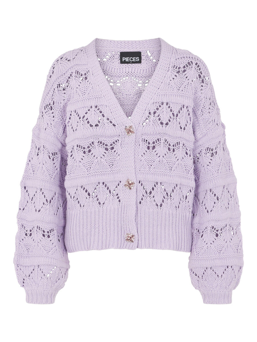 Carousel image - EKOLOGISK BOMULL STICKAD KOFTA, Orchid Bloom | 5