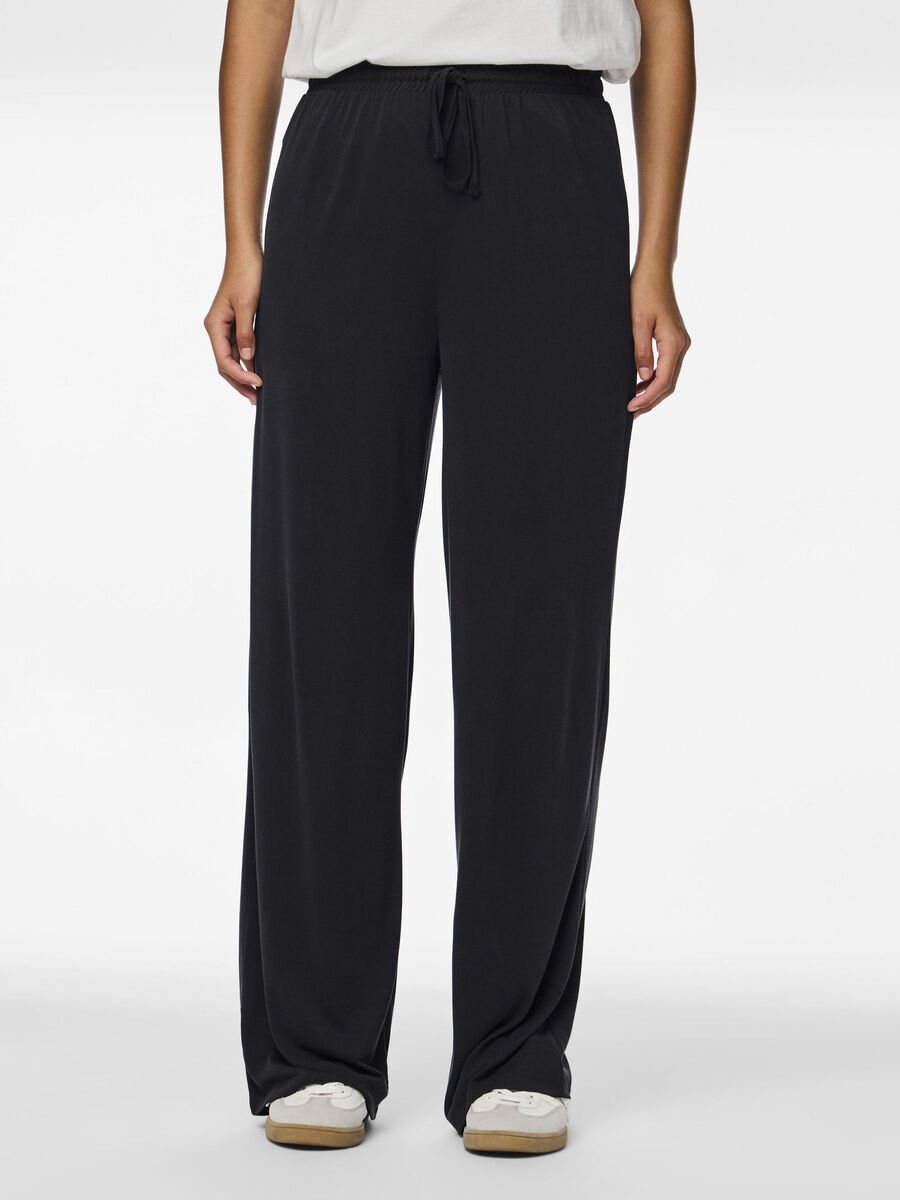 Pieces PCANORA WIDE-LEG TROUSERS, Black, highres - 17151340_Black_003.jpg