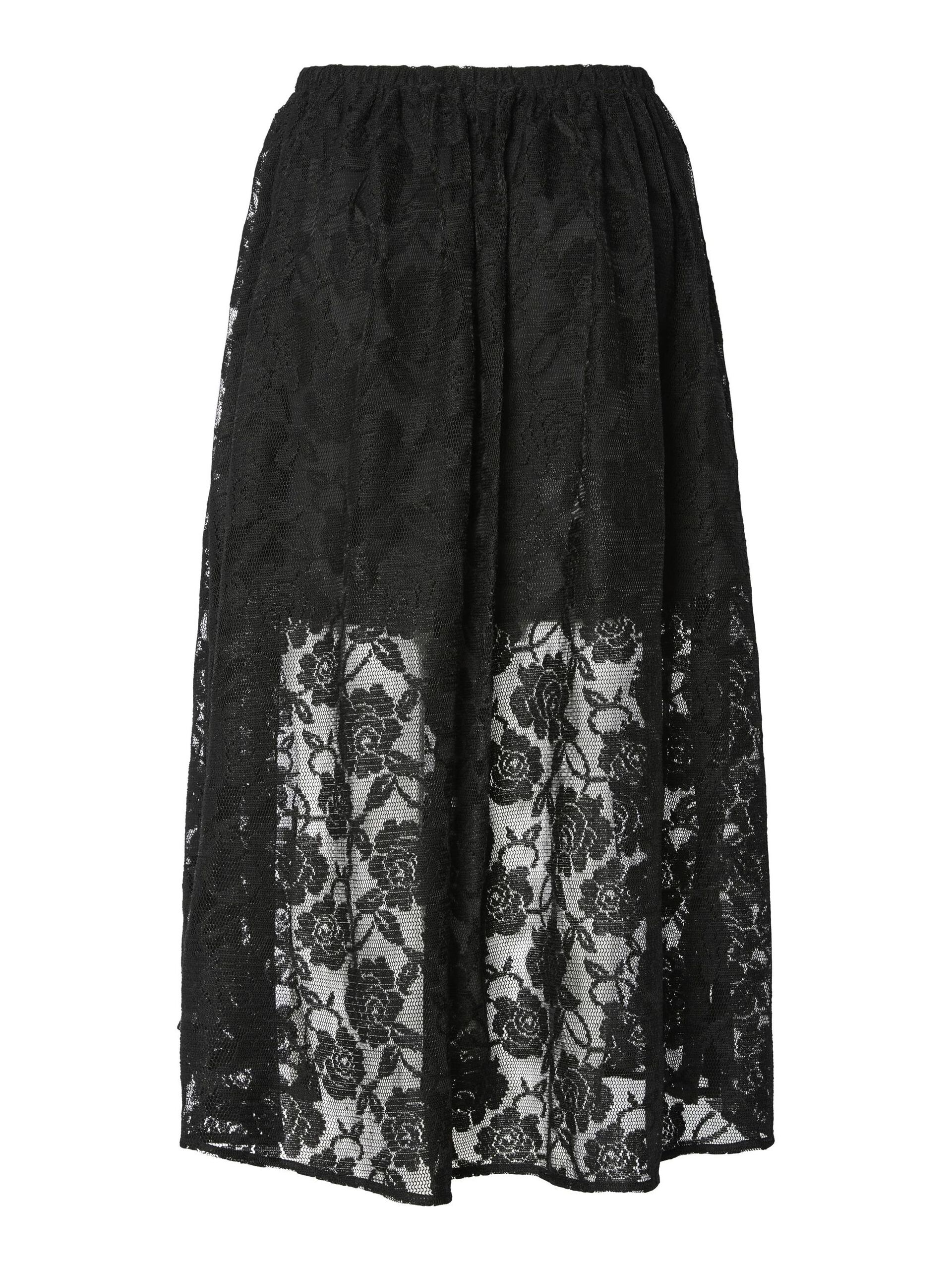 Carousel image - PCNAVI - DENTELLE JUPE MI-LONGUE, Black | 7